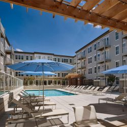 Swimming pool sun deck